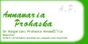 annamaria prohaska business card